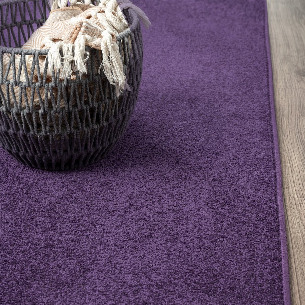 Haze Solid Low Pile Area Rug Purple. Picture 8