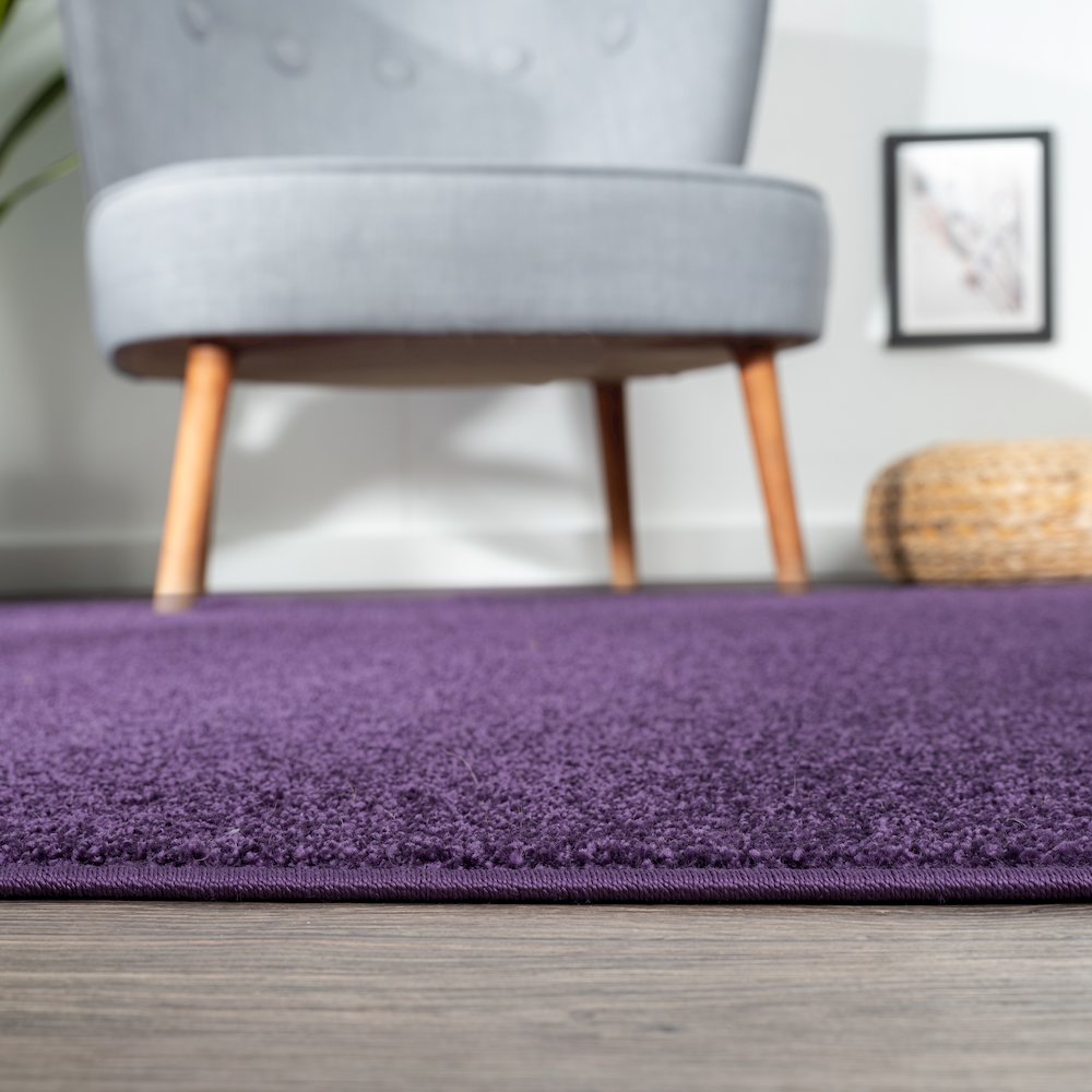 Haze Solid Low Pile Area Rug Purple. Picture 11