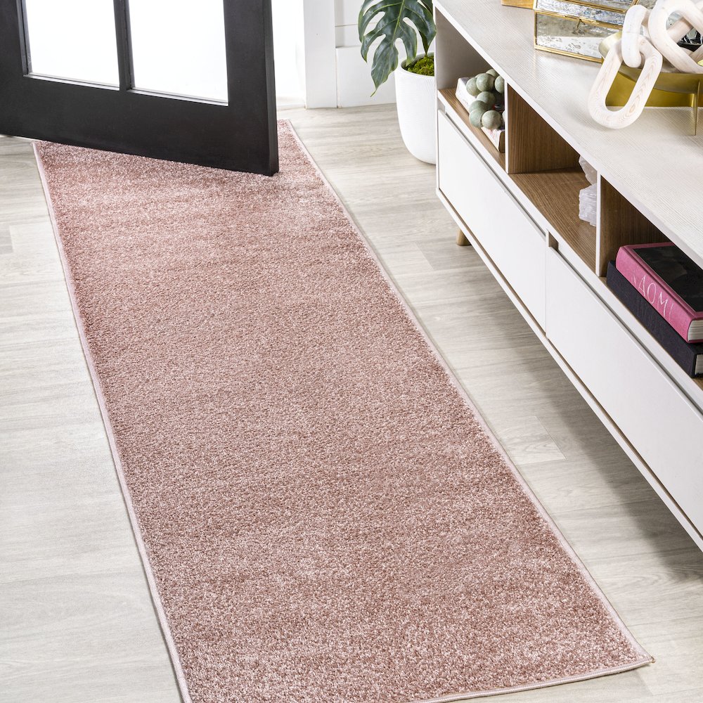 Haze Solid Low Pile Area Rug Pink. Picture 8
