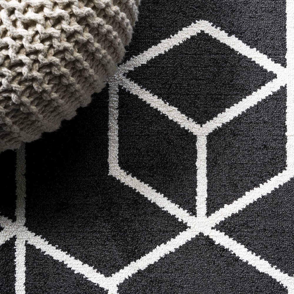 Tumbling Blocks Modern Geometric Area Rug. Picture 7