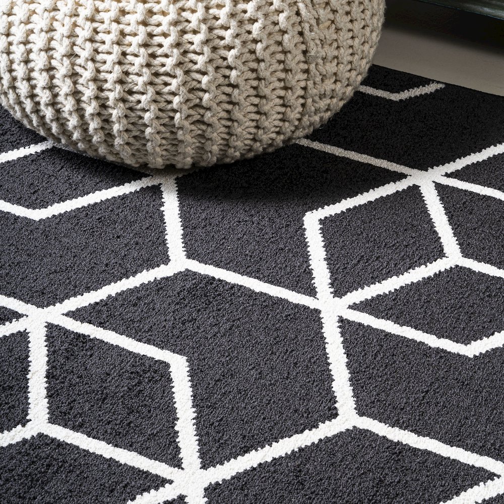 Tumbling Blocks Modern Geometric Area Rug. Picture 8