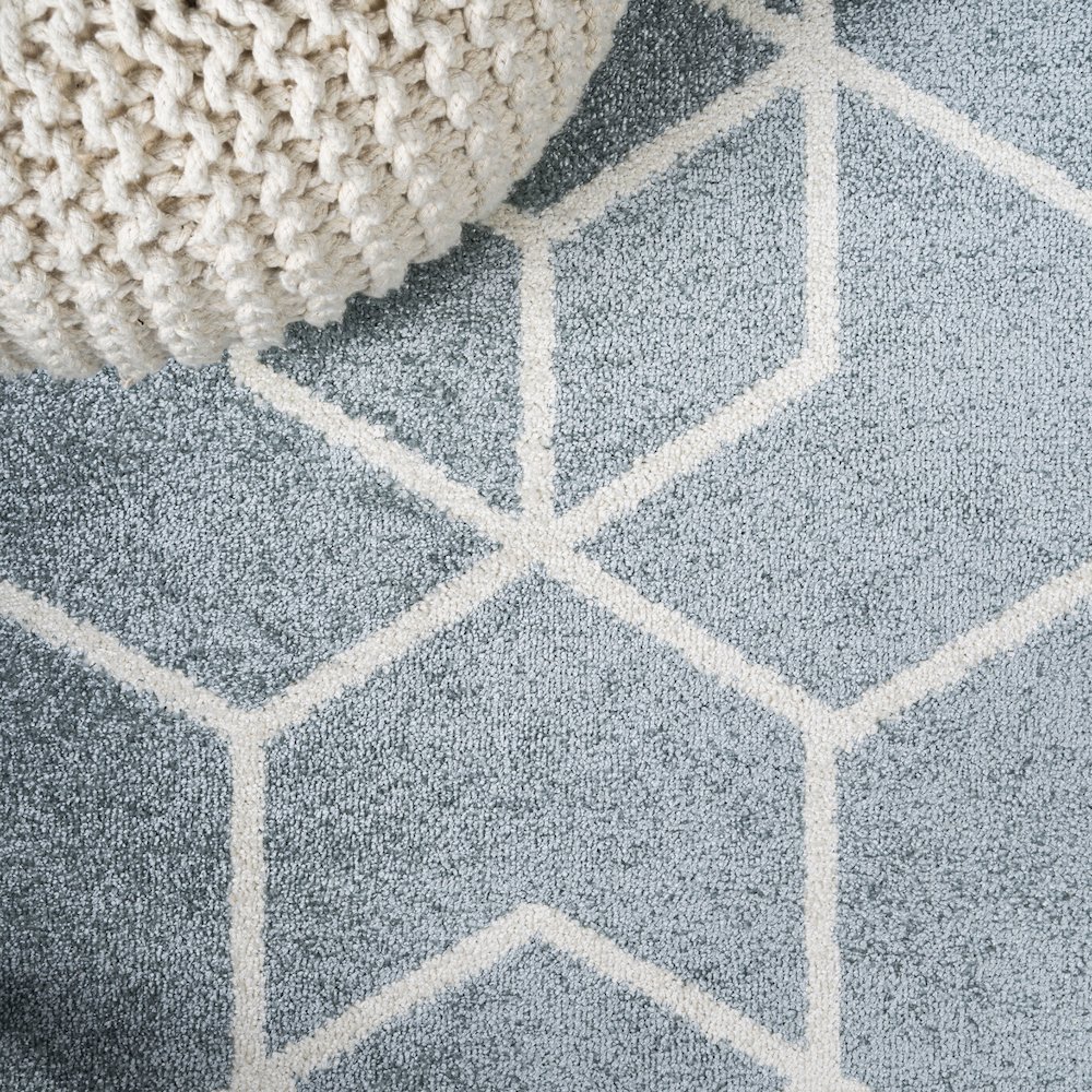 Tumbling Blocks Modern Geometric Area Rug. Picture 7