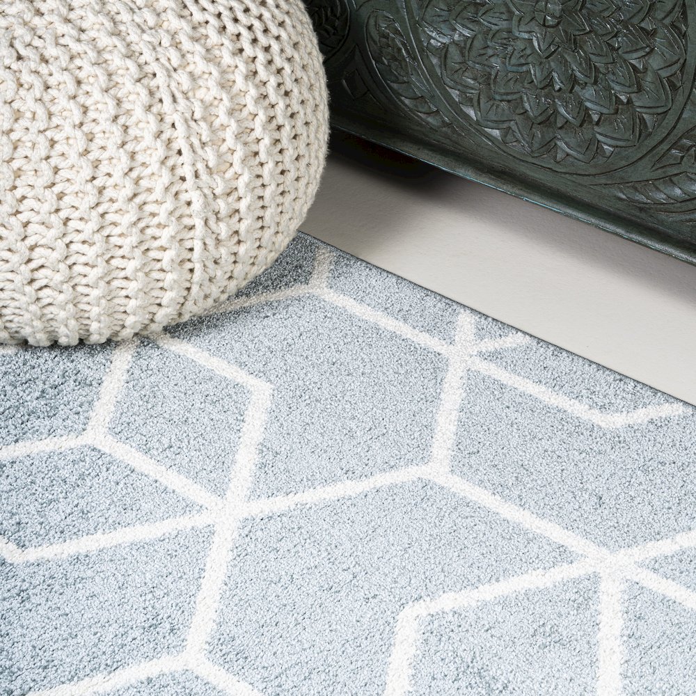Tumbling Blocks Modern Geometric Area Rug. Picture 8
