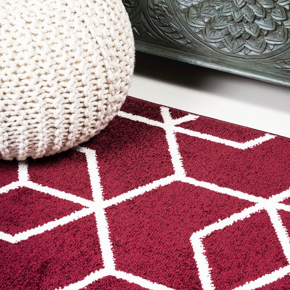 Tumbling Blocks Modern Geometric Area Rug. Picture 6