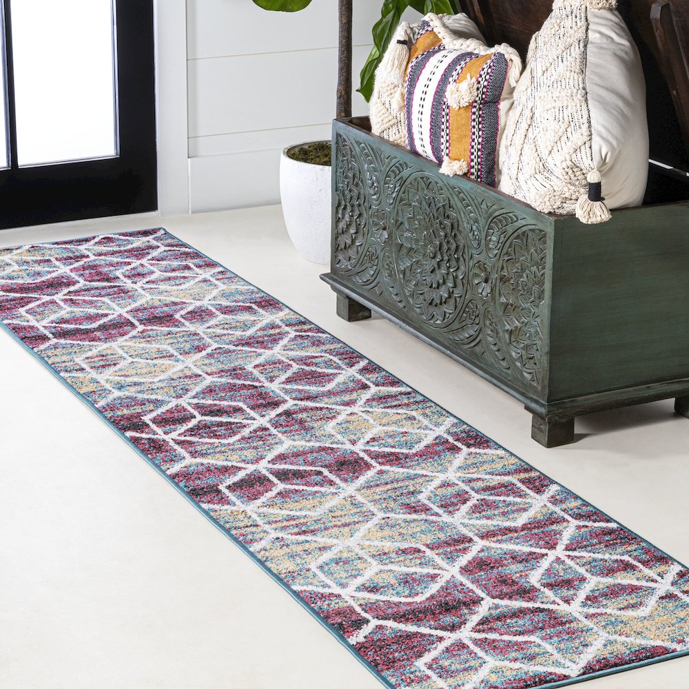 Tumbling Blocks Modern Geometric Area Rug. Picture 16