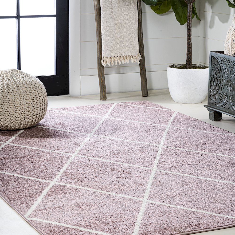 Cole Minimalist Diamond Trellis Area Rug. Picture 5