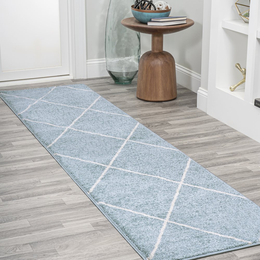 Cole Minimalist Diamond Trellis Area Rug. Picture 10