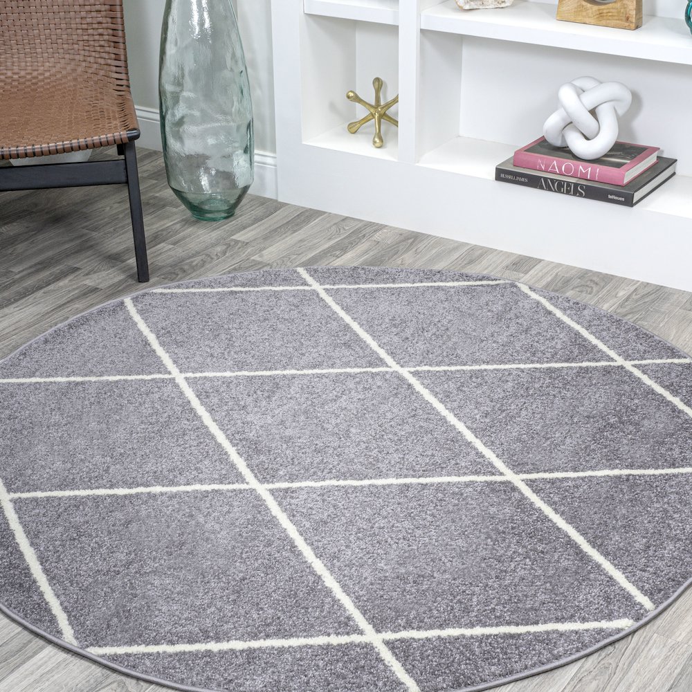 Cole Minimalist Diamond Trellis Area Rug. Picture 16