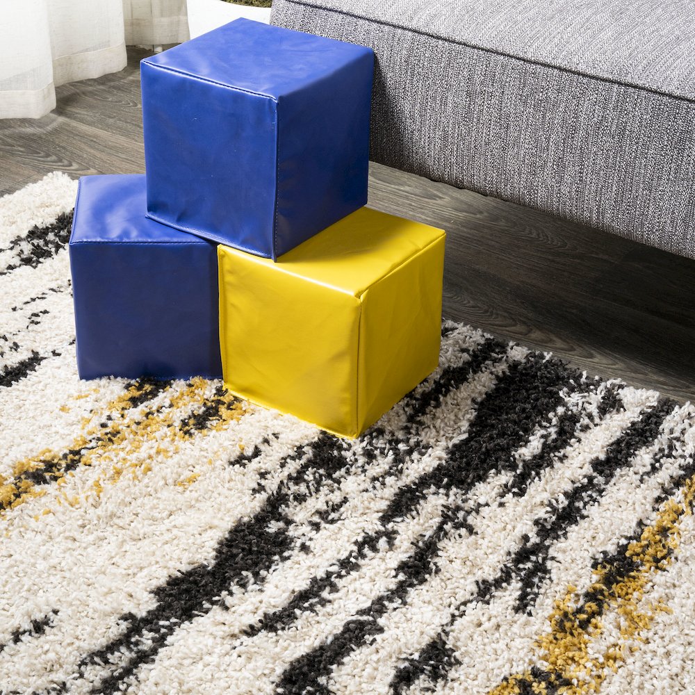 Nova Modern Bold Strie Shag Area Rug. Picture 11