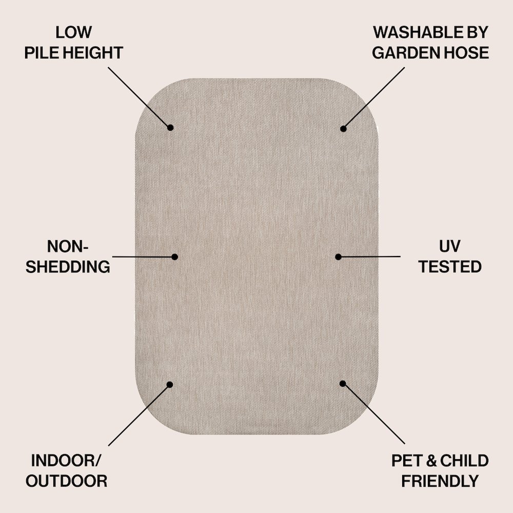 Miles Modern Minimalist Radius Corner SolidIndoor/Outdoor Shaped  Rug. Picture 2