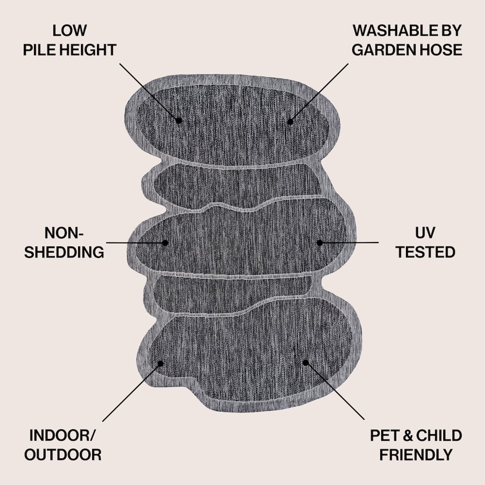 Jasper Modern Rustic AbstractIndoor/Outdoor Shaped  Rug. Picture 2