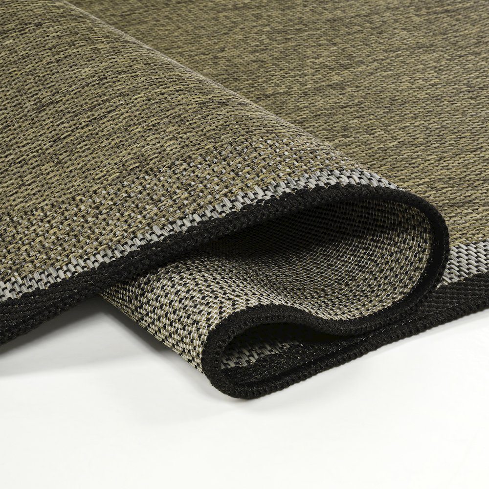 Brown/Black 6 ft. x 9 ft. Indoor/Outdoor Shaped Area Rug. Picture 6