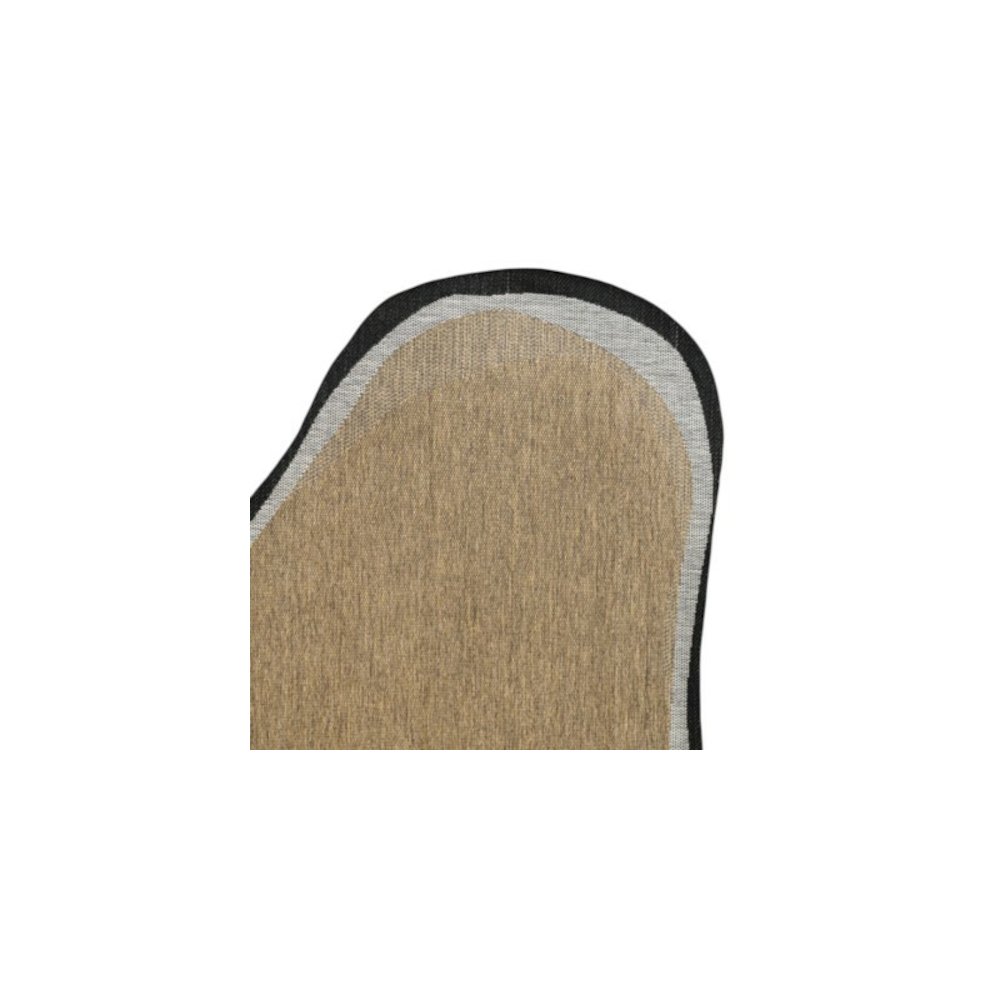 Brown/Black 6 ft. x 9 ft. Indoor/Outdoor Shaped Area Rug. Picture 7