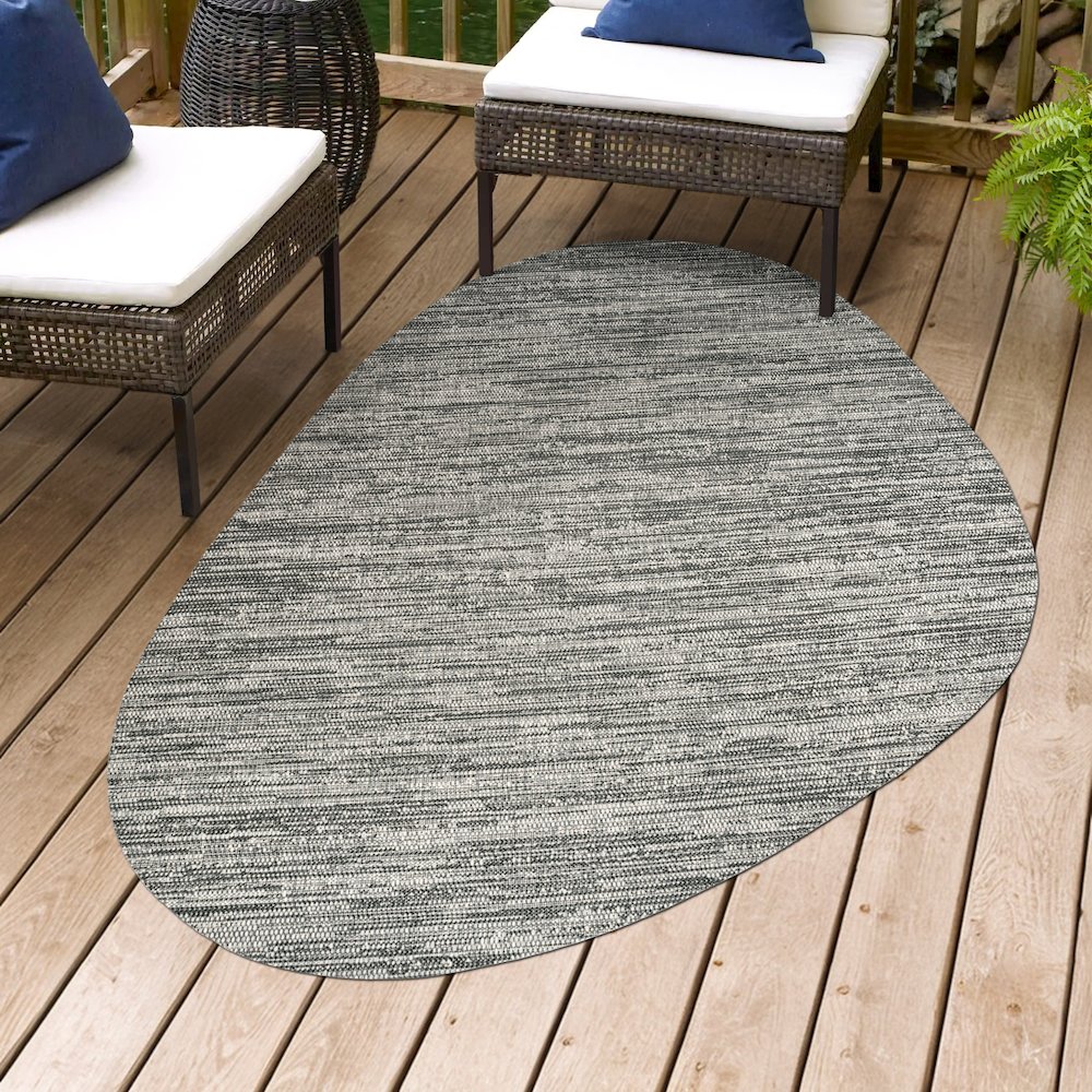 Callan Modern Rustic Abstract /Indoor/Outdoor Shaped  Rug. Picture 1