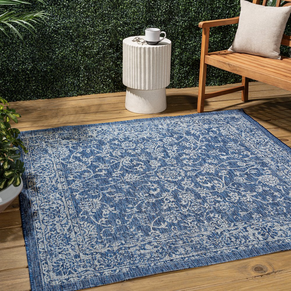 Tela Bohemian TetuWeave Floral  Indoor/Outdoor  Rug. Picture 1