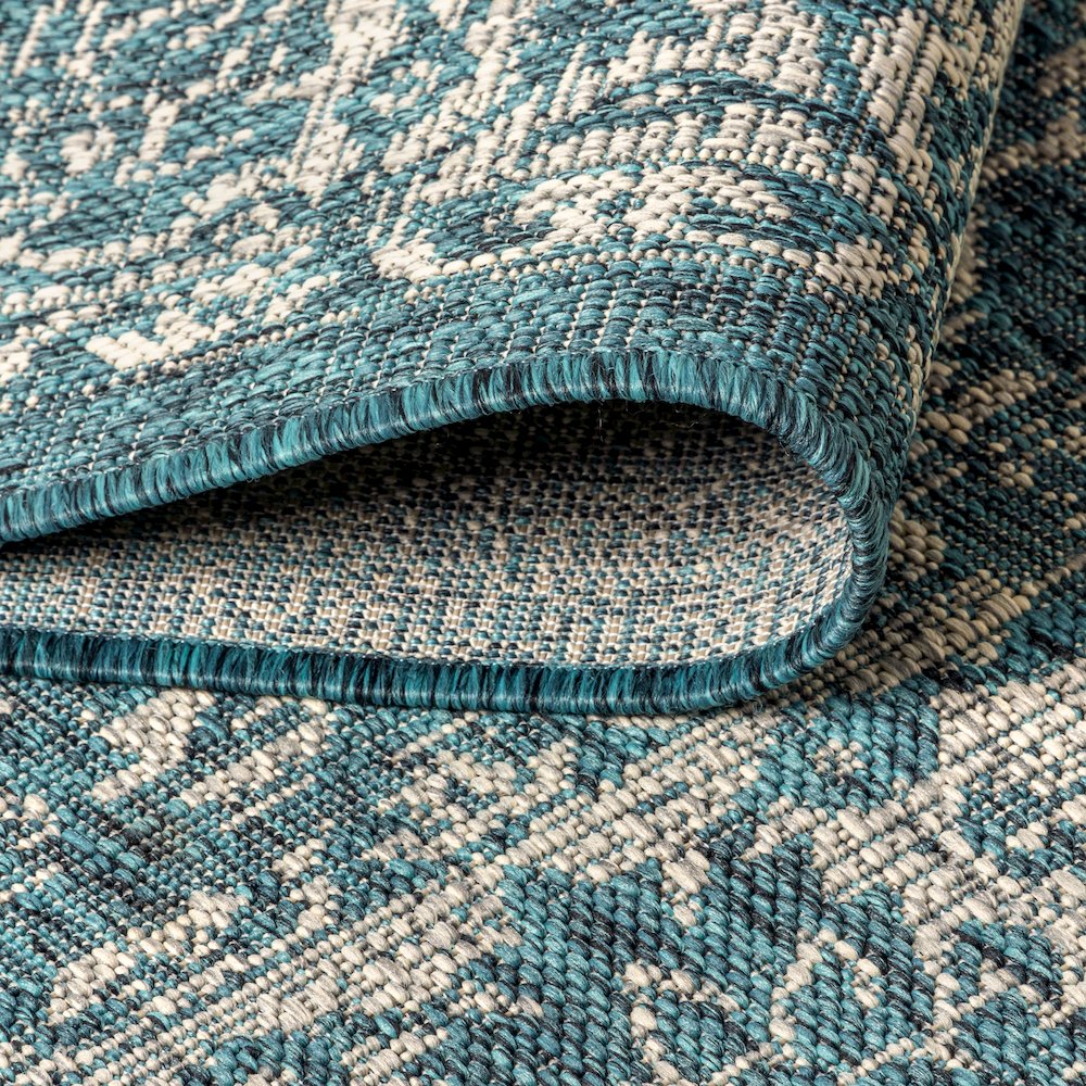 Tela Bohemian Textured Weave Floral Indoor/Outdoor Area Rug. Picture 9