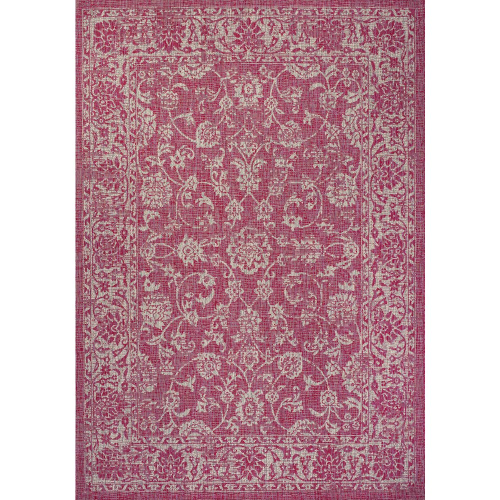Tela Bohemian Textured Weave Floral Indoor/Outdoor Area Rug. Picture 1