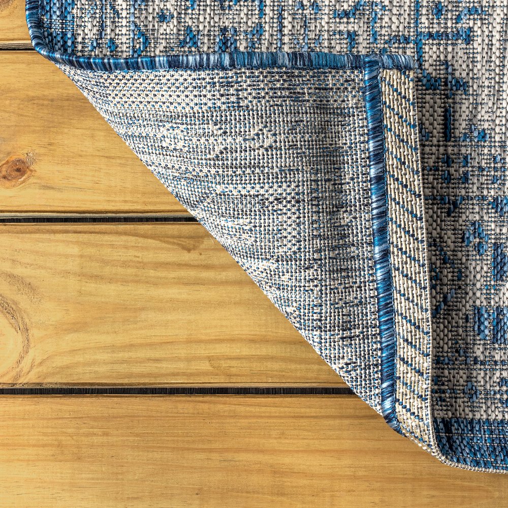 Sinjuri Medallion Textured Weave Indoor/Outdoor Area Rug. Picture 6