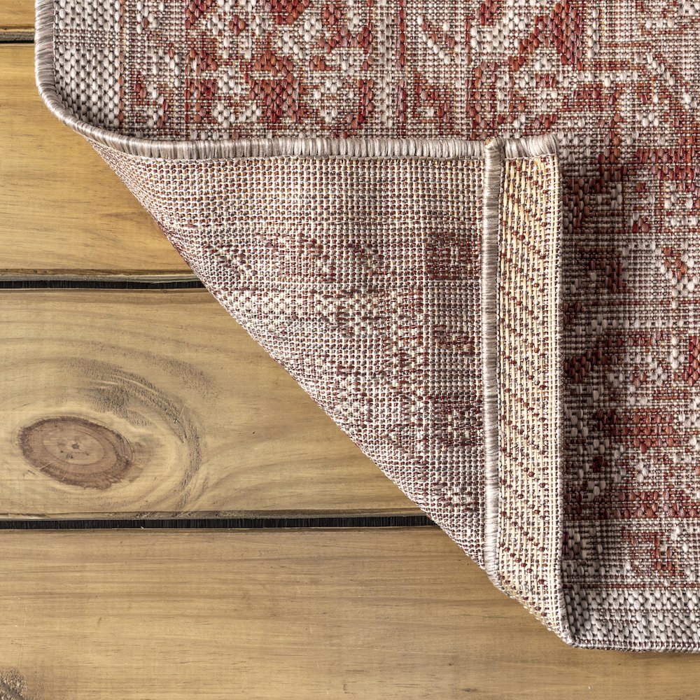 Rozetta Boho Medallion Textured Weave Indoor/Outdoor Area Rug. Picture 6