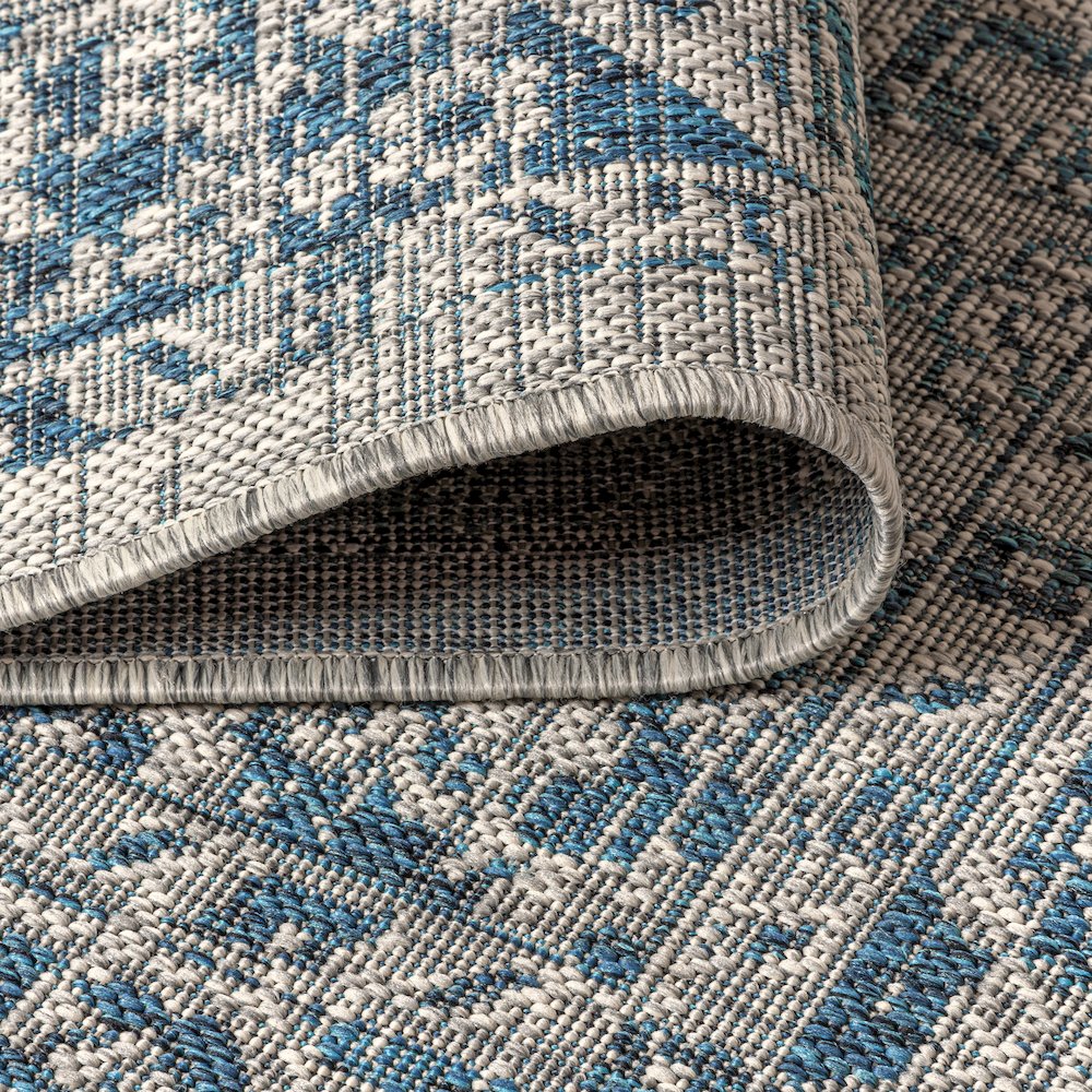 Rozetta Boho Medallion Textured Weave Indoor/Outdoor Area Rug. Picture 9