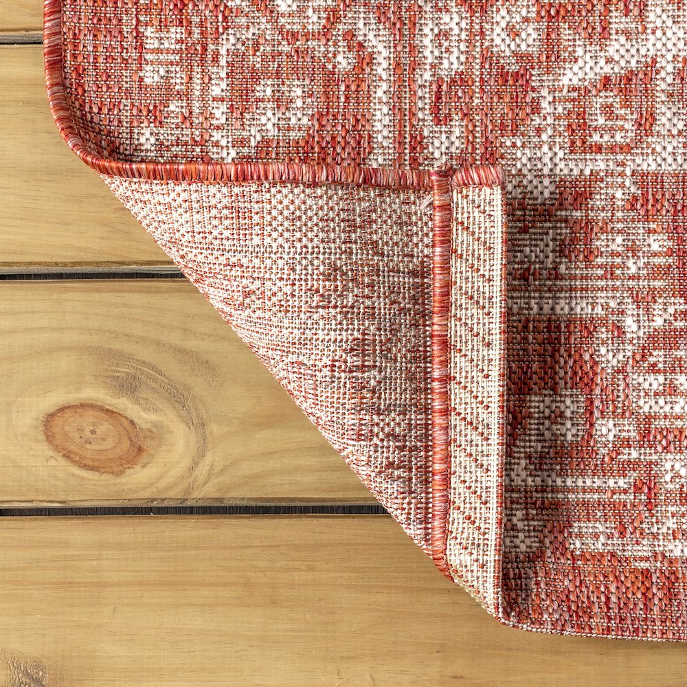 Malta Bohemian Medallion Textured Weave Indoor/Outdoor Area Rug. Picture 6