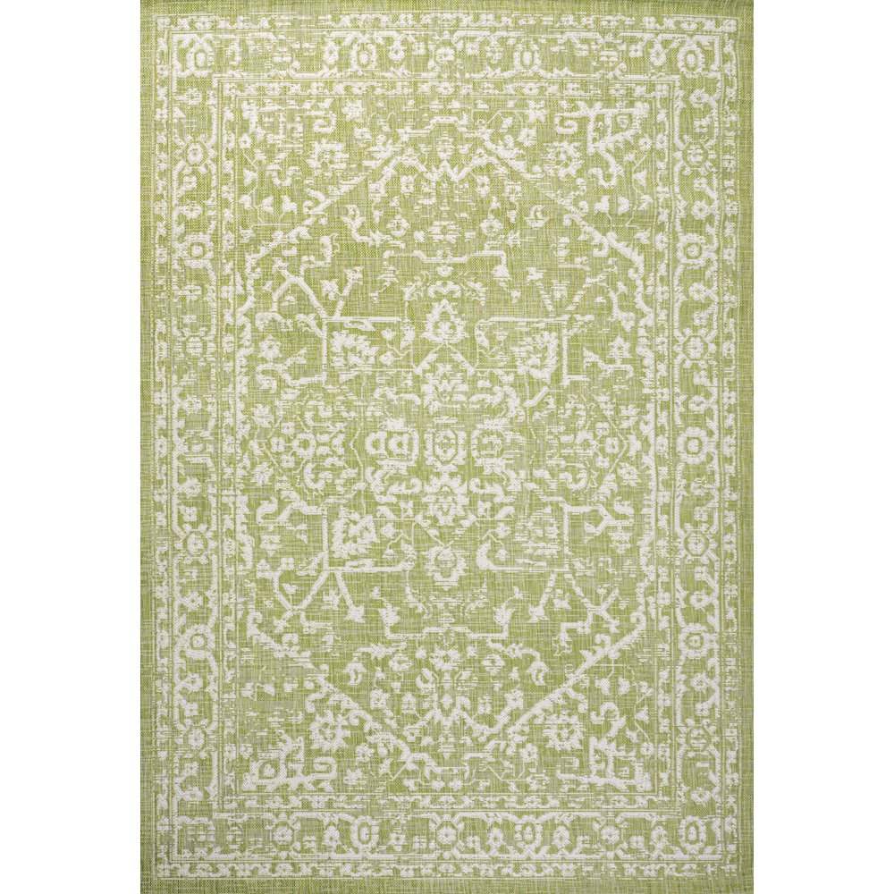 Malta Bohemian Medallion Textured Weave Indoor/Outdoor Area Rug. Picture 1