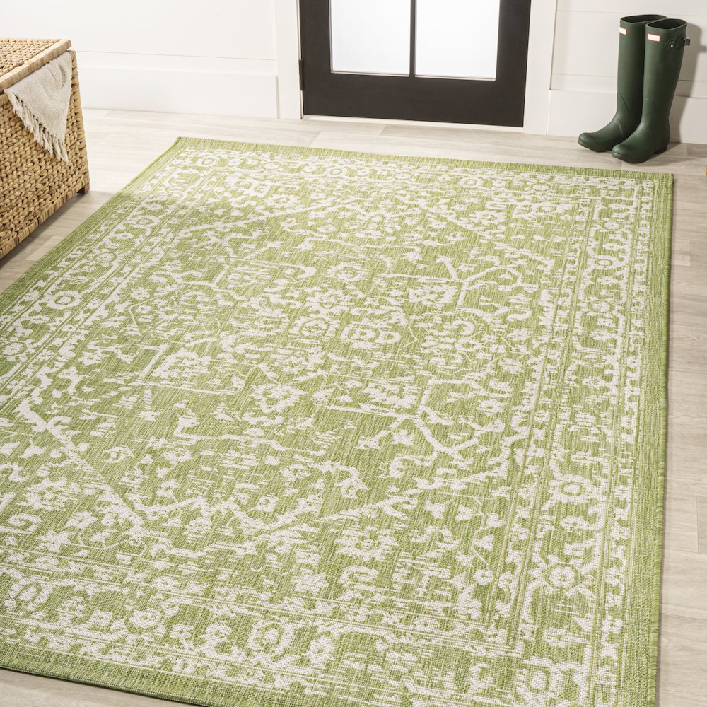 Malta Bohemian Medallion Textured Weave Indoor/Outdoor Area Rug. Picture 2