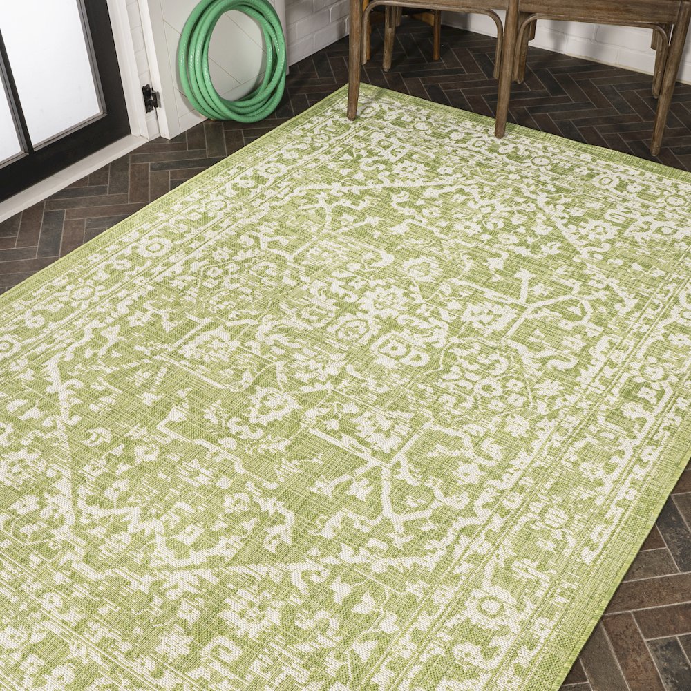 Malta Bohemian Medallion Textured Weave Indoor/Outdoor Area Rug. Picture 8