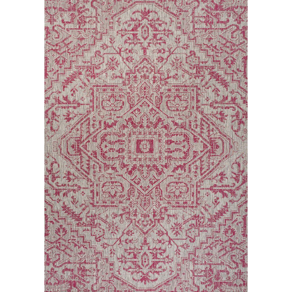 Estrella Bohemian Medallion Textured Weave Indoor/Outdoor Area Rug. Picture 1