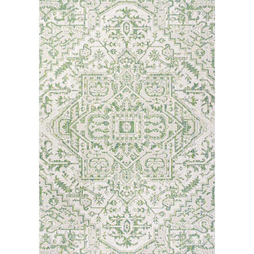 Estrella Bohemian Medallion Textured Weave Indoor/Outdoor Area Rug. Picture 1