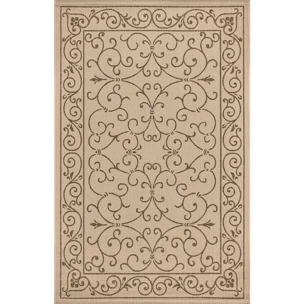 Charleston Vintage Filigree Textured Weave Indoor/Outdoor Area Rug. Picture 1