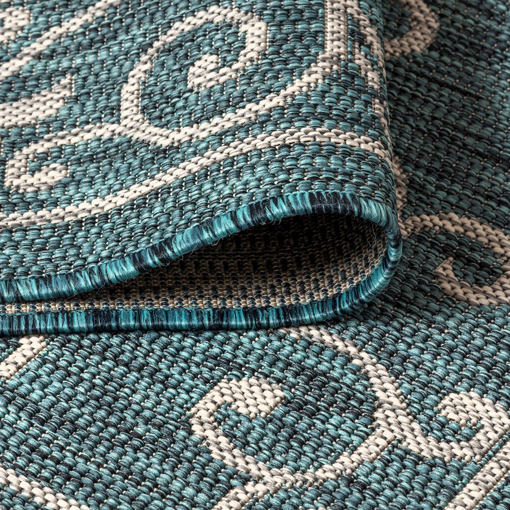 Charleston Vintage Filigree Textured Weave Indoor/Outdoor Area Rug. Picture 9