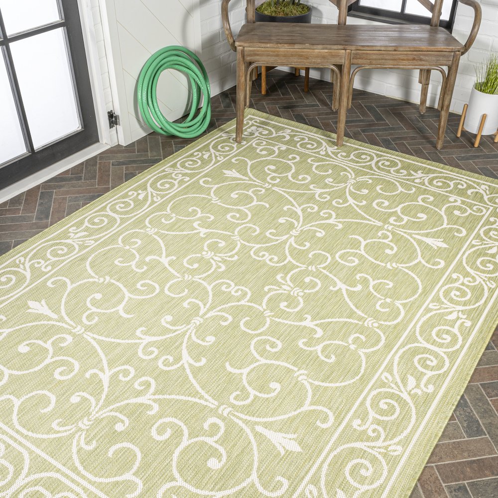 Charleston Vintage Filigree Textured Weave Indoor/Outdoor Area Rug. Picture 8