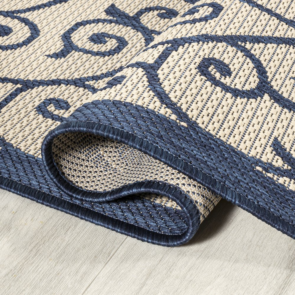 Madrid Vintage Filigree Textured Weave Indoor/Outdoor Area Rug. Picture 13