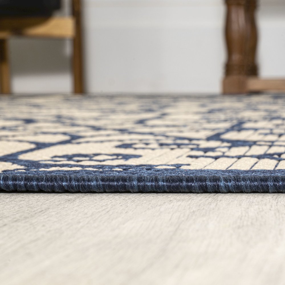Madrid Vintage Filigree Textured Weave Indoor/Outdoor Area Rug. Picture 16