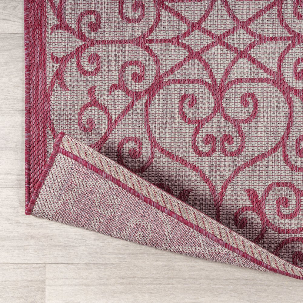 Madrid Vintage Filigree Textured Weave Indoor/Outdoor Area Rug. Picture 10