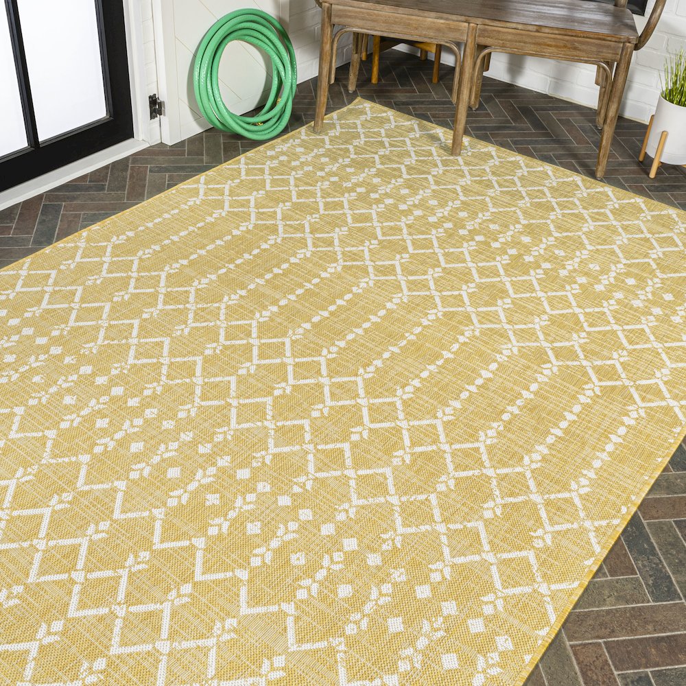 Ourika Moroccan Geometric Textured Weave Indoor/Outdoor Area Rug. Picture 8