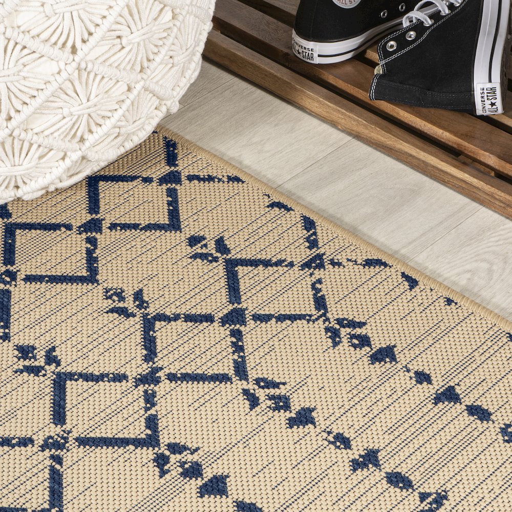Ourika Moroccan Geometric Textured Weave Indoor/Outdoor Area Rug. Picture 11