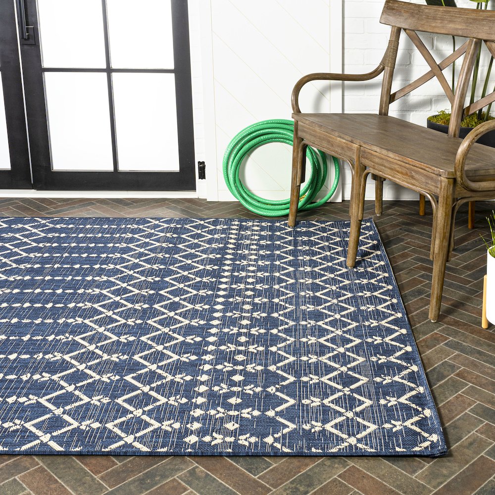 Ourika Moroccan Geometric Textured Weave Indoor/Outdoor Area Rug. Picture 7