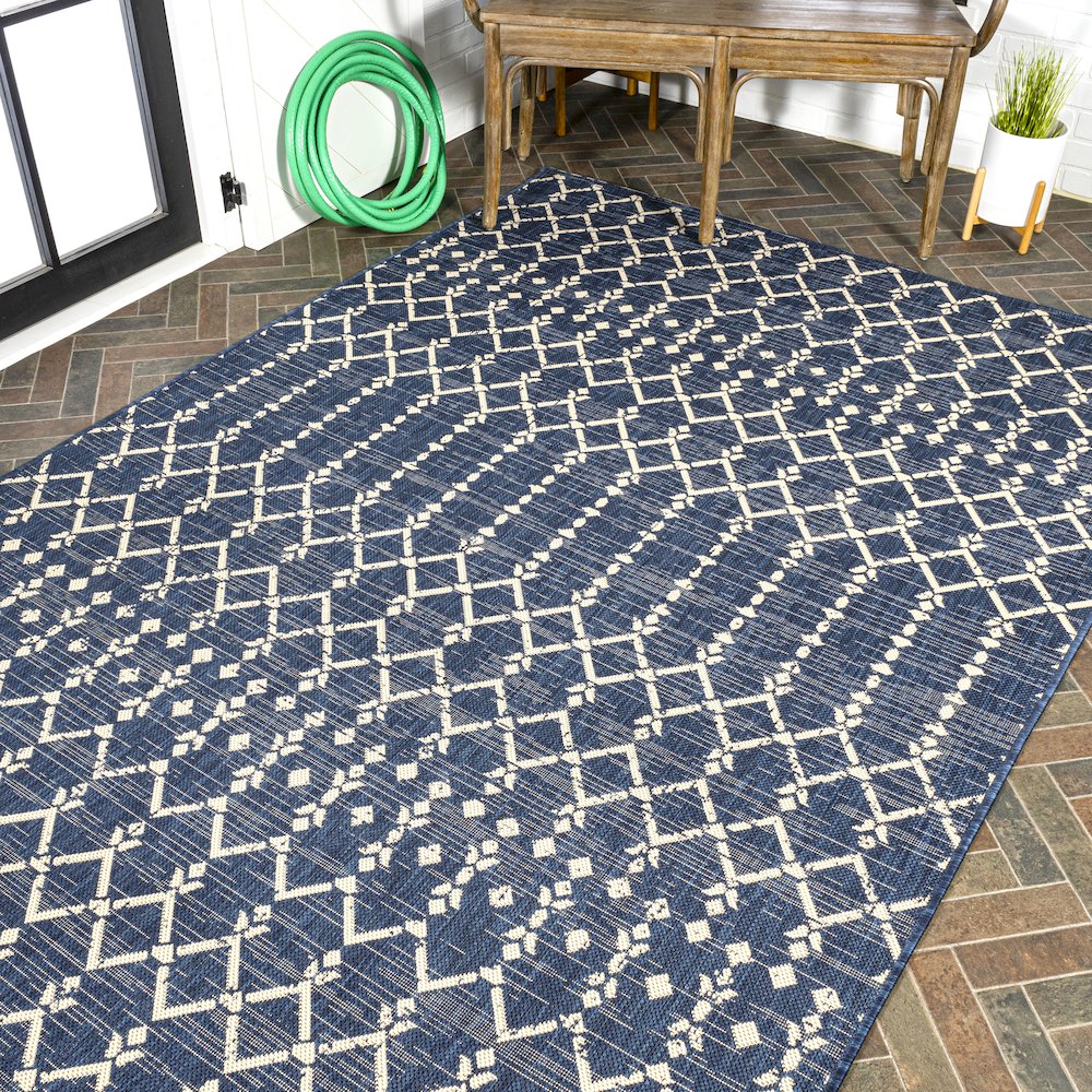 Ourika Moroccan Geometric Textured Weave Indoor/Outdoor Area Rug. Picture 8