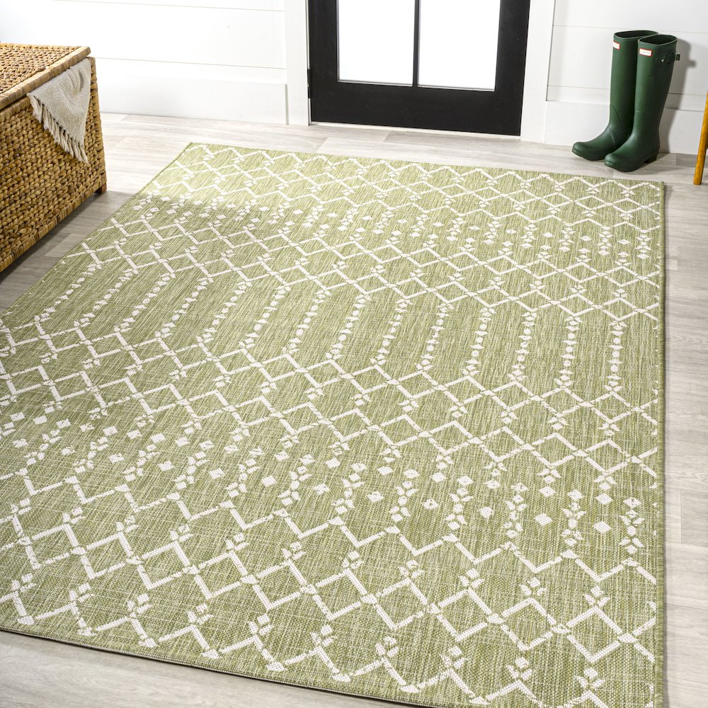 Ourika Moroccan Geometric Textured Weave Indoor/Outdoor Area Rug. Picture 2
