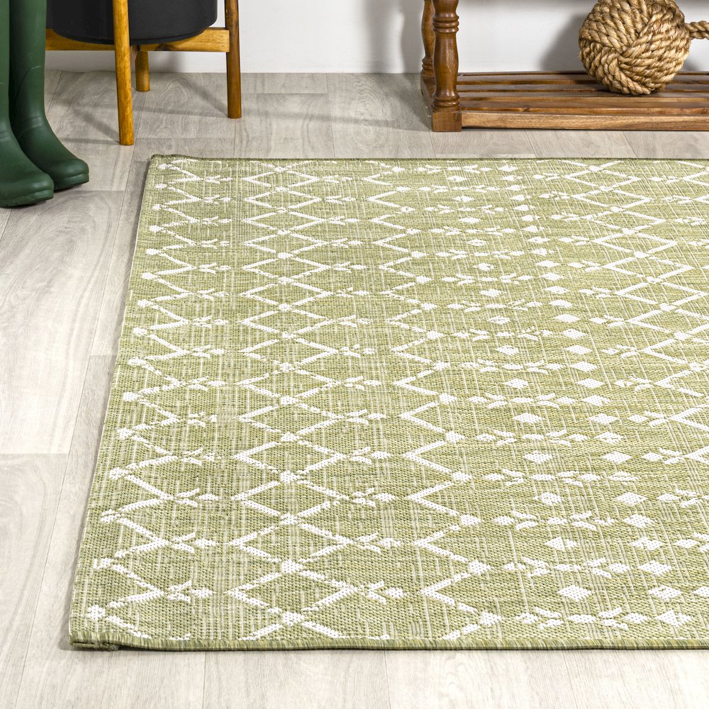 Ourika Moroccan Geometric Textured Weave Indoor/Outdoor Area Rug. Picture 3