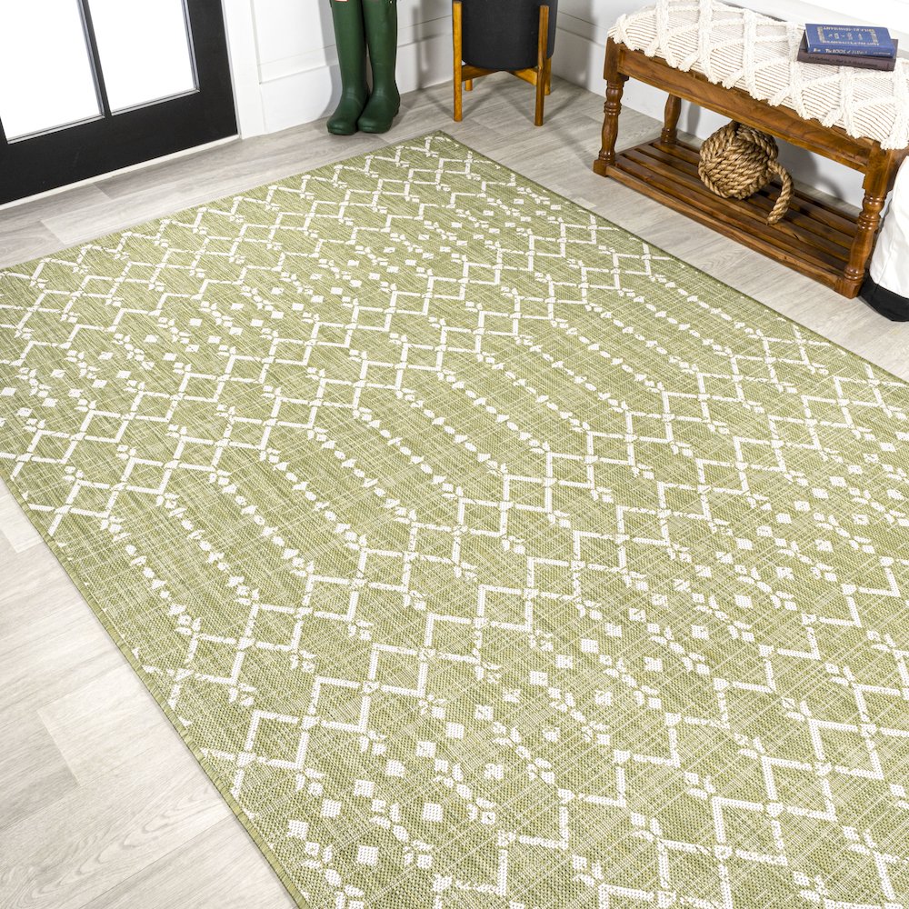 Ourika Moroccan Geometric Textured Weave Indoor/Outdoor Area Rug. Picture 4