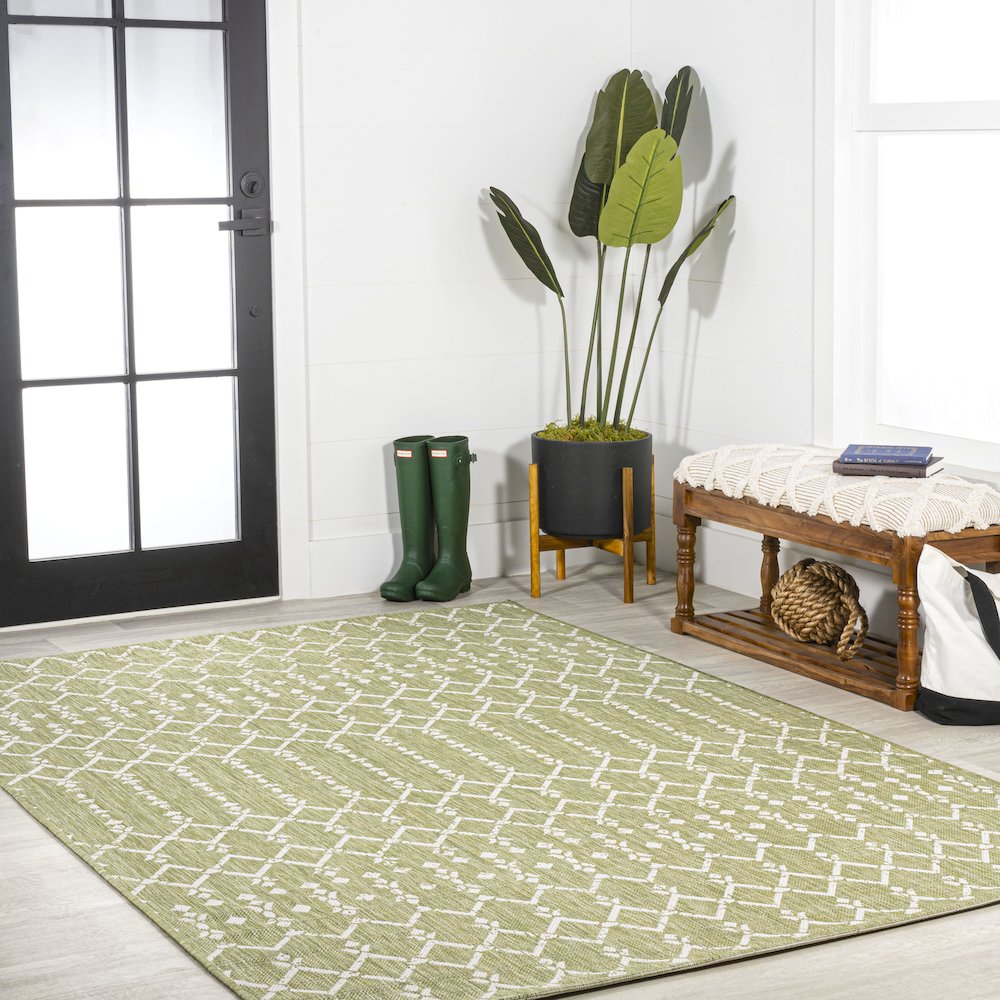 Ourika Moroccan Geometric Textured Weave Indoor/Outdoor Area Rug. Picture 5