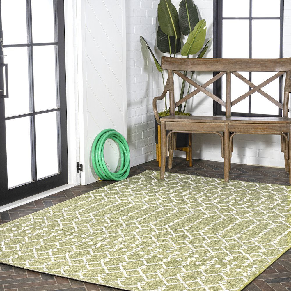Ourika Moroccan Geometric Textured Weave Indoor/Outdoor Area Rug. Picture 9
