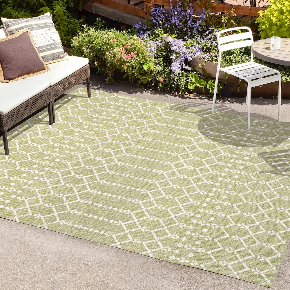 Ourika Moroccan Geometric Textured Weave Indoor/Outdoor Area Rug. Picture 6