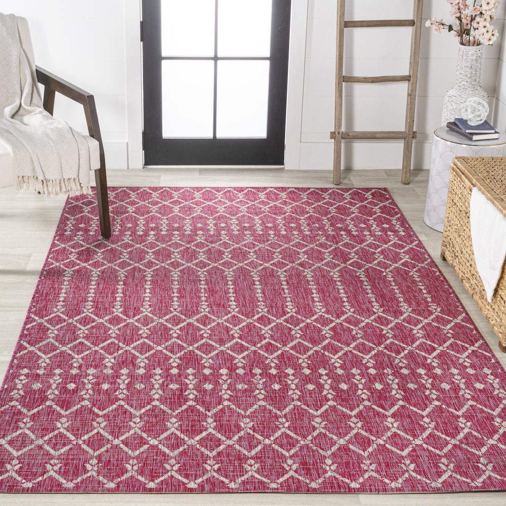 Ourika Moroccan Geometric Textured Weave Indoor/Outdoor Area Rug. Picture 4
