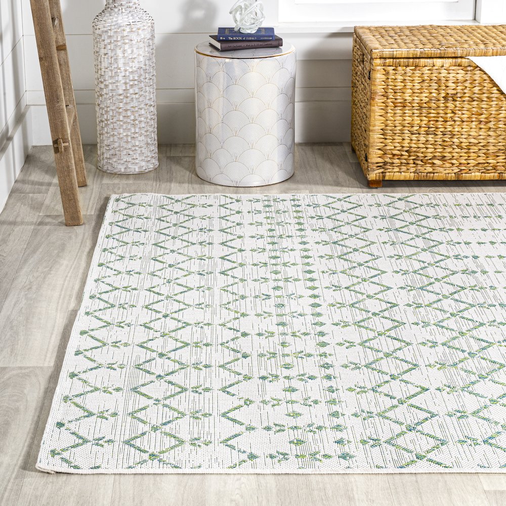Ourika Moroccan Geometric Textured Weave Indoor/Outdoor Area Rug. Picture 3