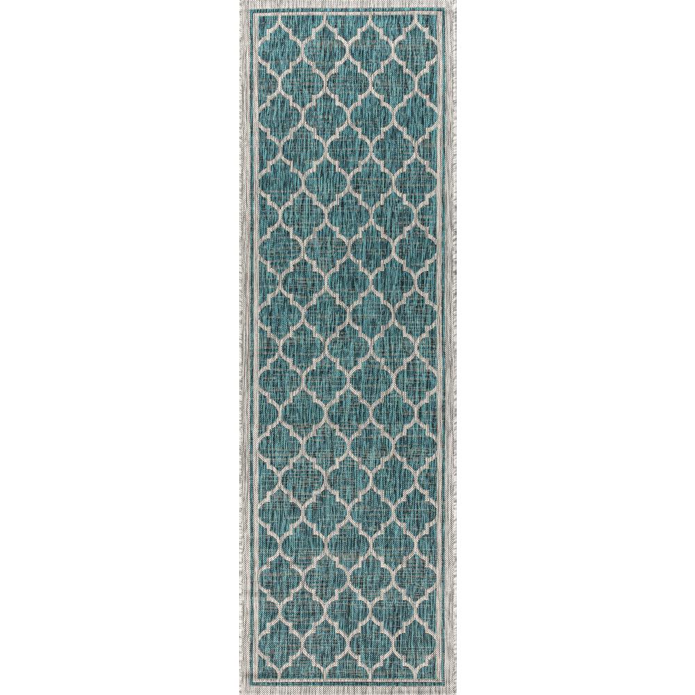 Trebol Moroccan Trellis Textured Weave Indoor/Outdoor Area Rug. Picture 1