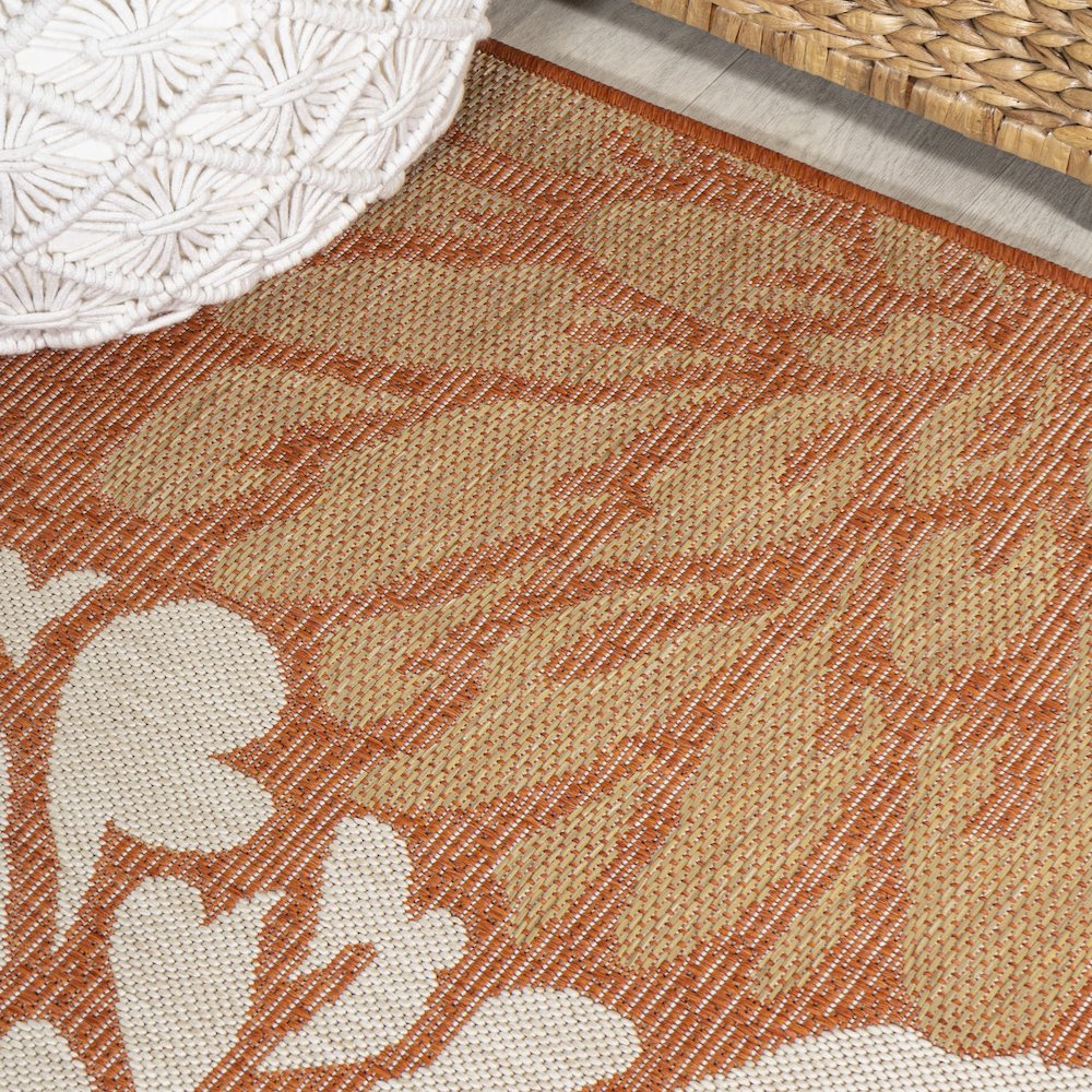 Zinnia Modern Floral Textured Weave Indoor/Outdoor Area Rug. Picture 11